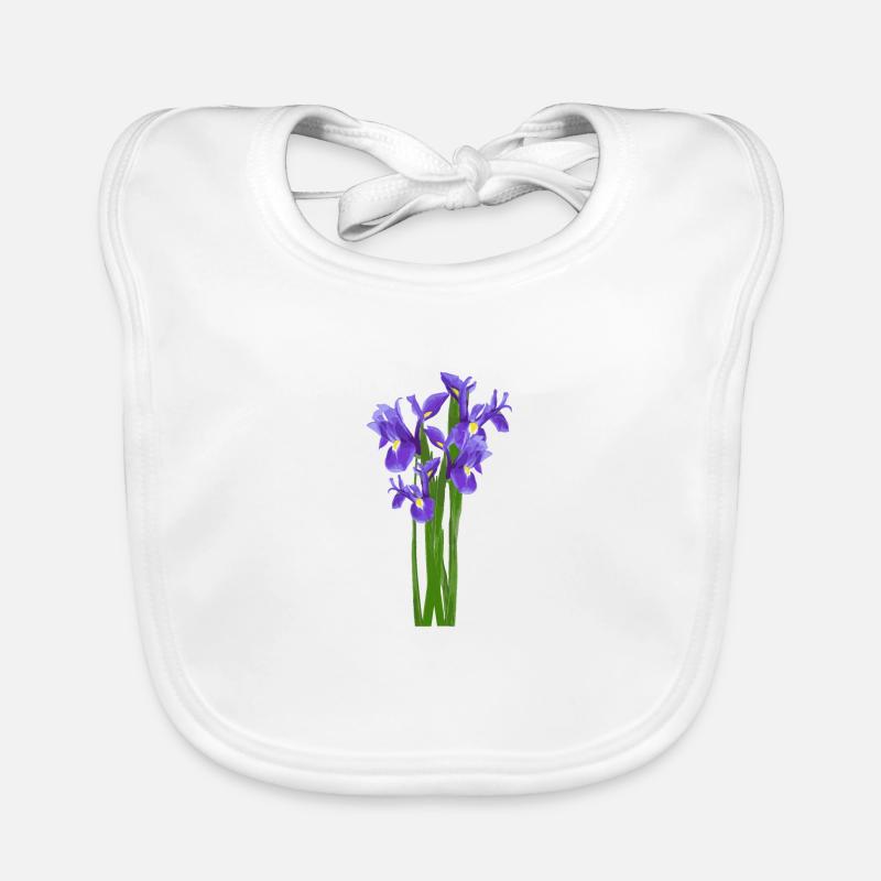 Fleurs Printemps Iris iris - Idée de cadeau Bavoir bio Bébé