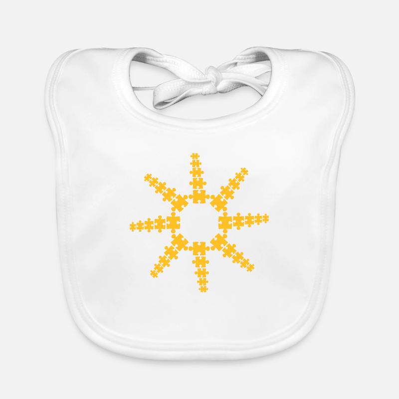 star puzzle sun pattern piece puzzle game puzzled Organic Baby Bibs