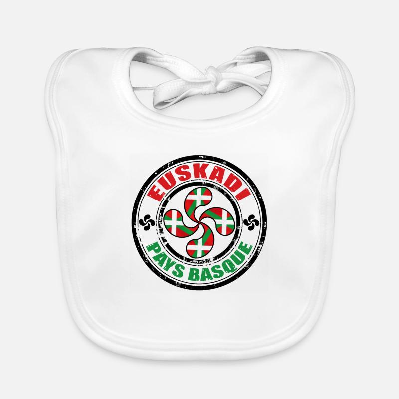 euskadi pays basque 05 - Bavoir bio Bébé - blanc