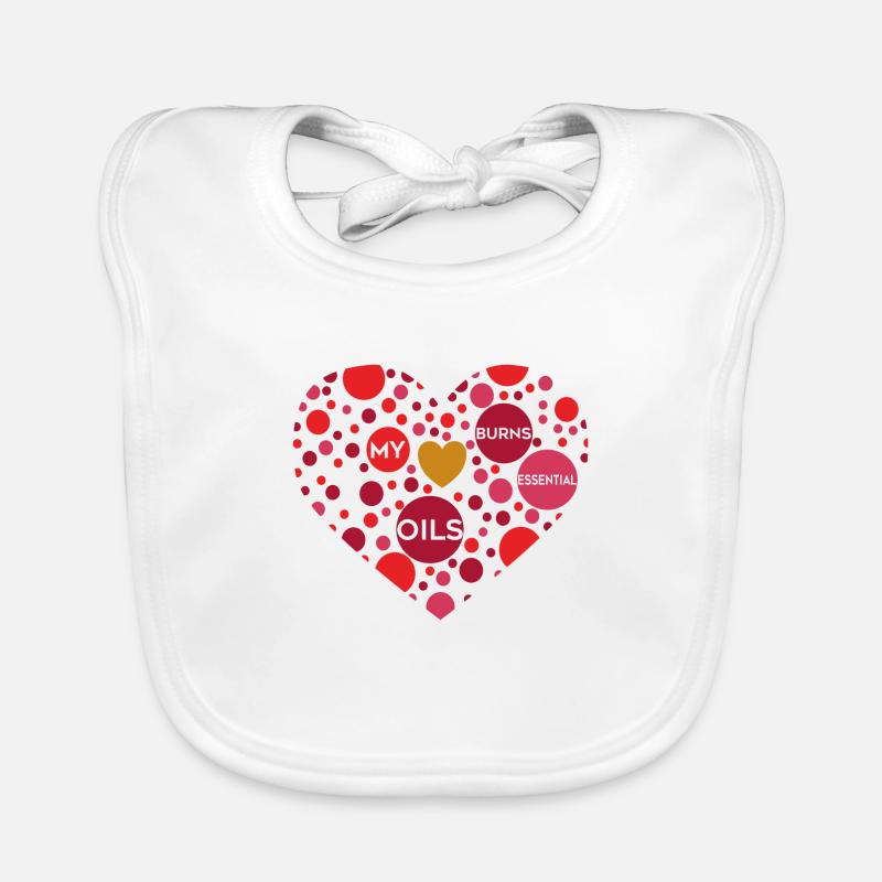 my heart burns essential oils - Baby Bio-Lätzchen - Weiß