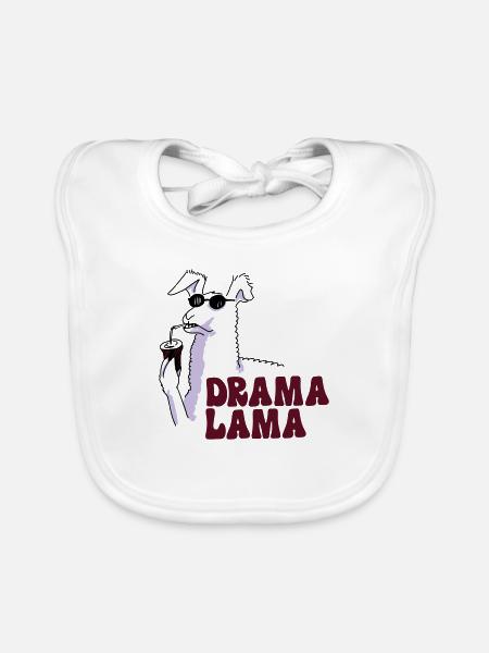 Drama Lama - Baby Bio-Lätzchen - Weiß - Vorne