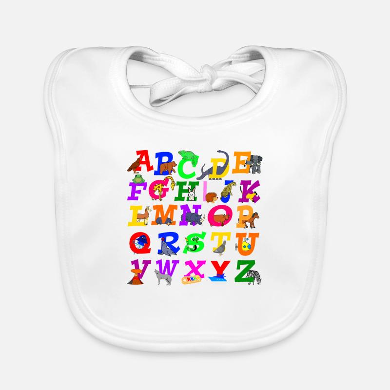 alphabet - Bavoir bio Bébé - blanc