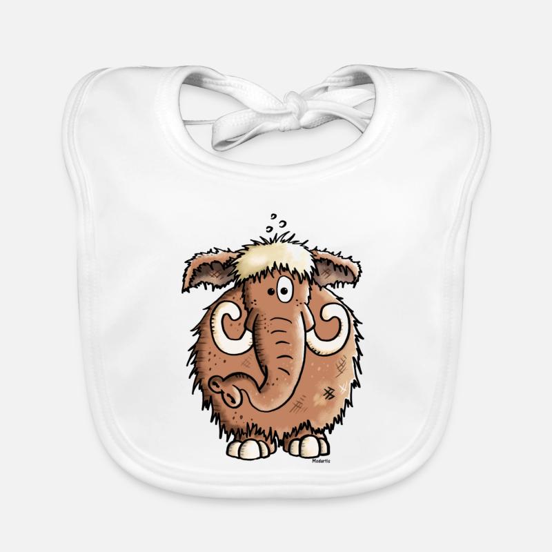 Géant Mammoth - Eléphant - Bavoir bio Bébé - blanc