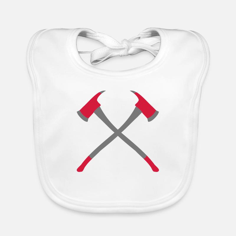 2 fire axes Organic Baby Bibs