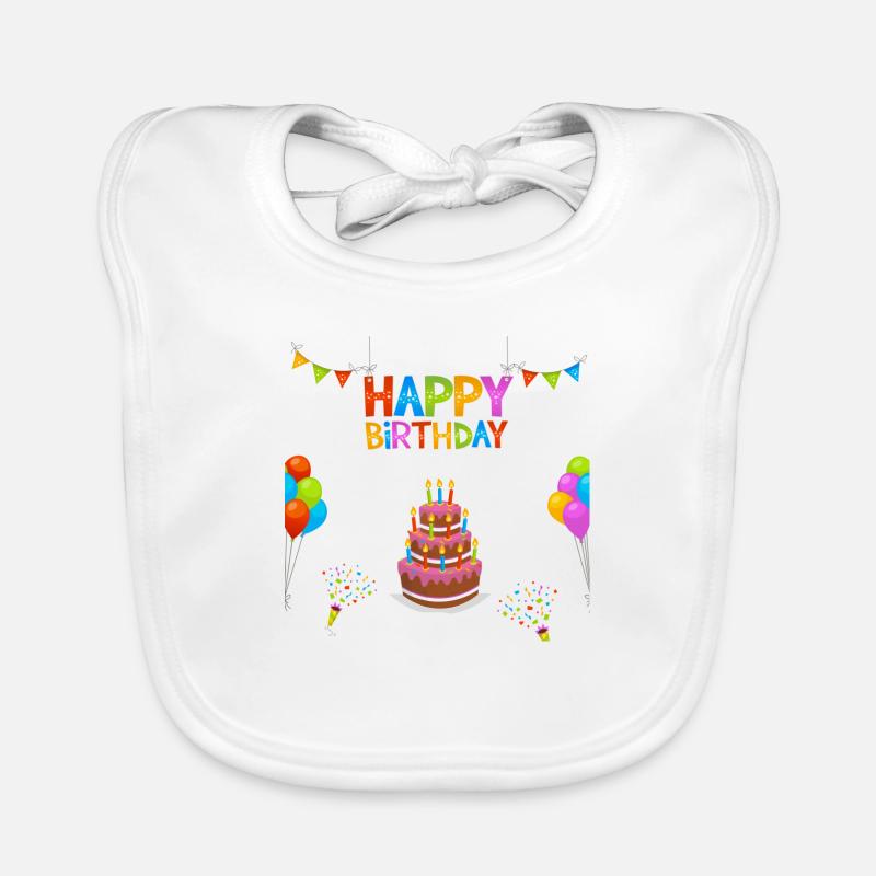 Joyeux anniversaire gâteau d'anniversaire gâteau Bavoir bio Bébé