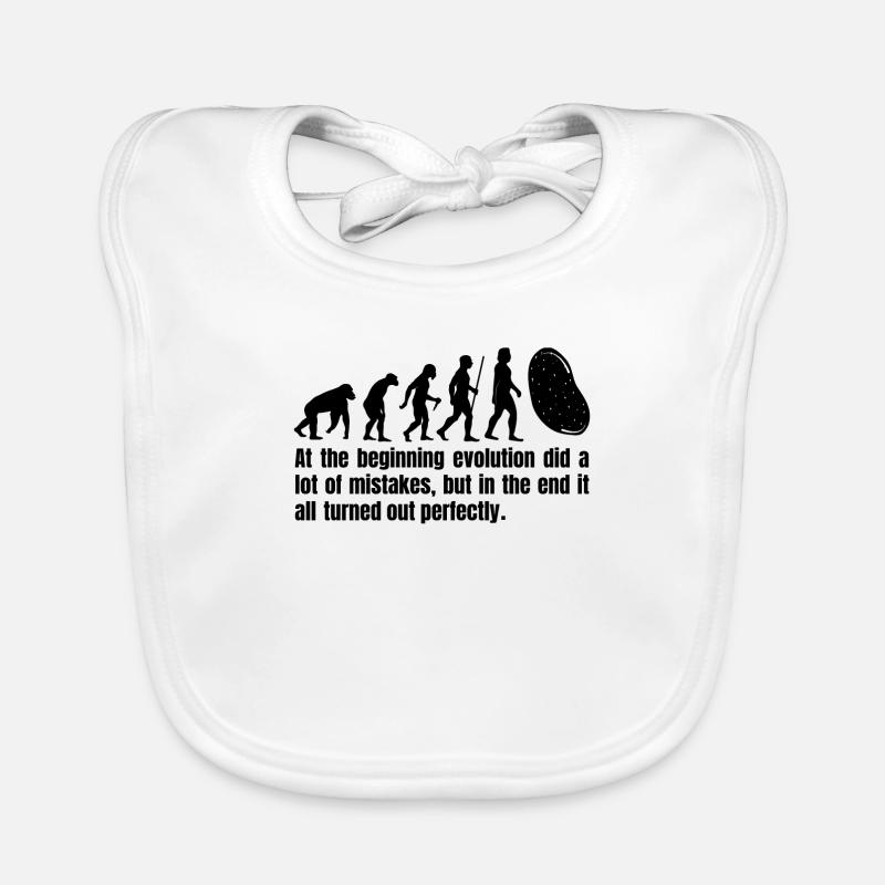 T-shirt drôle de Darwin sur l'évolution de la pomme de terre Bavoir bio Bébé