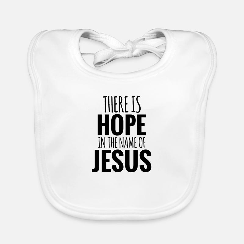 espère en Jésus - Bavoir bio Bébé - blanc