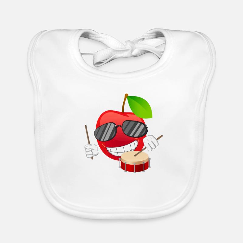 Kirsche cherry Trommel Drummer emoji Baby Bio-Lätzchen