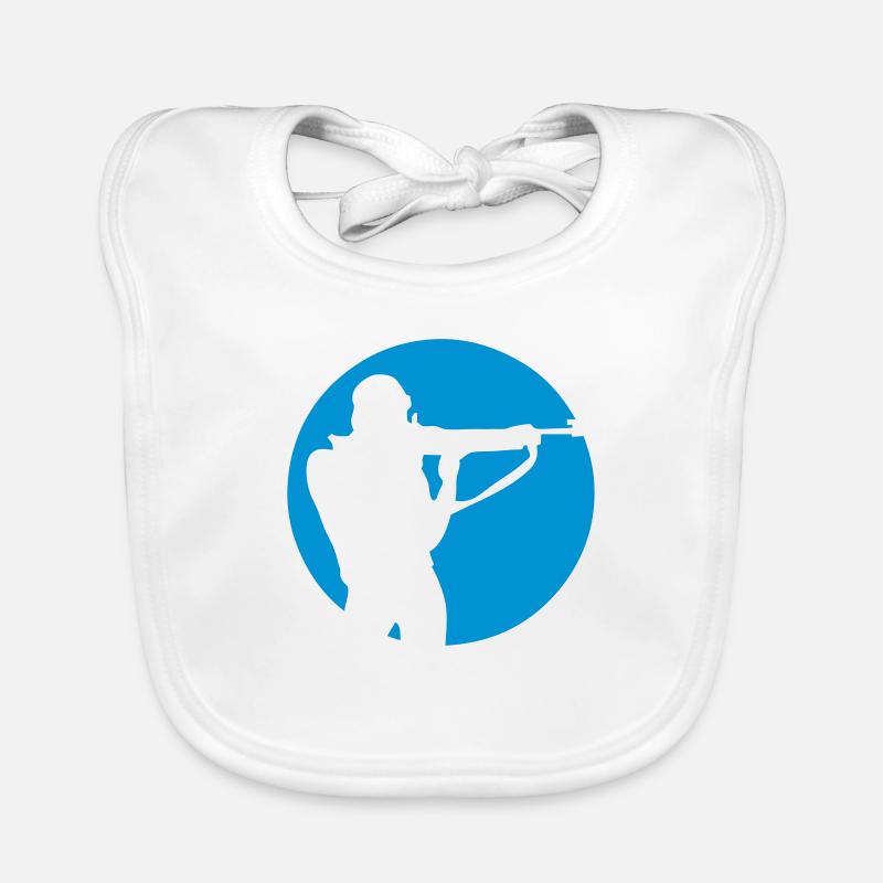 biathlon logo tir debout Bavoir bio Bébé