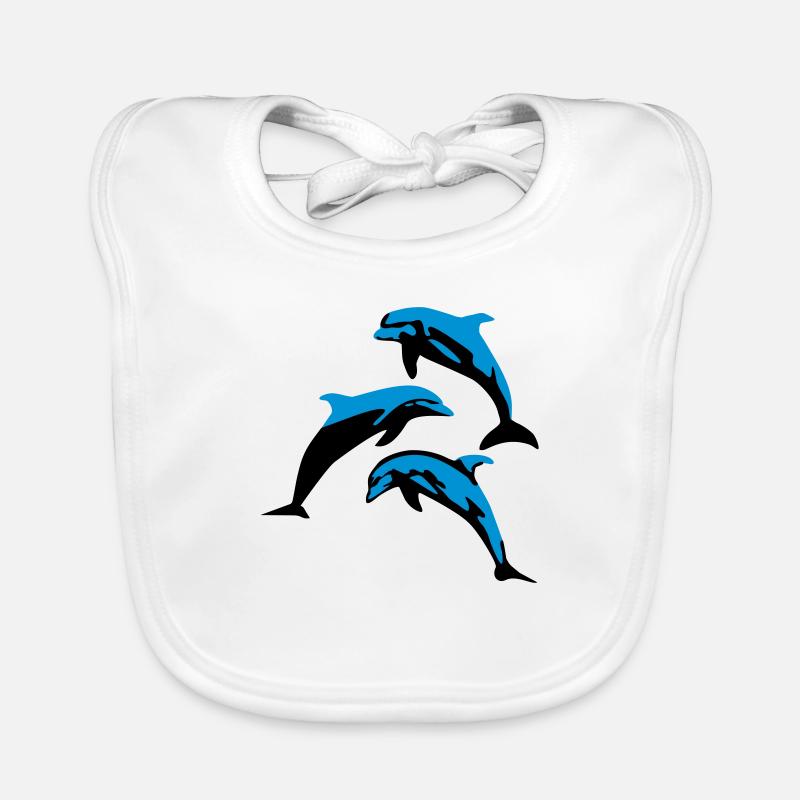 Delfin, Delfine - Dolphin Baby Bio-Lätzchen