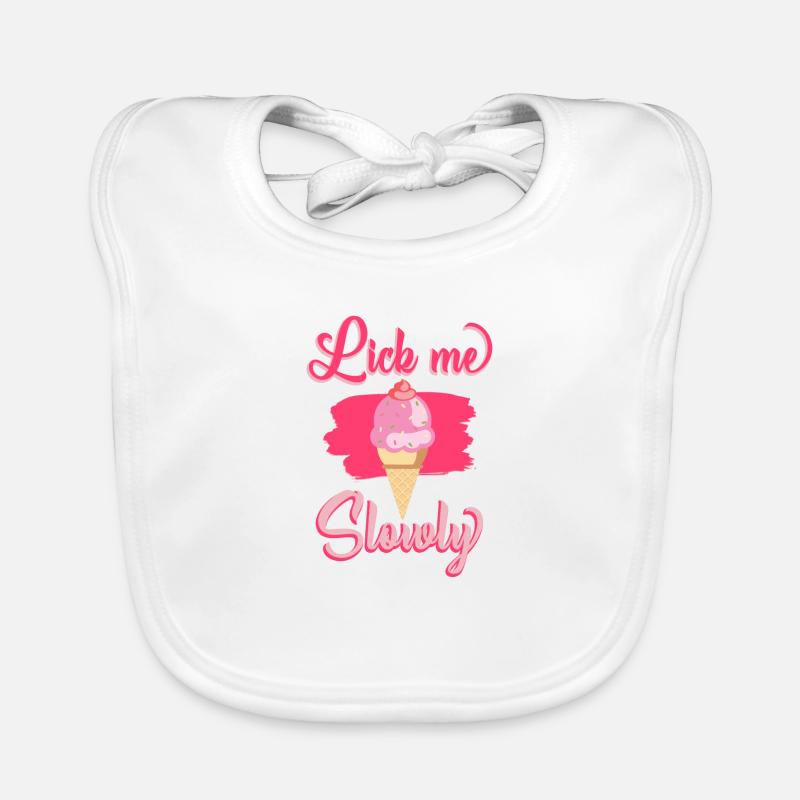 Lèche-moi lentement - cadeau de crème glacée Bavoir bio Bébé