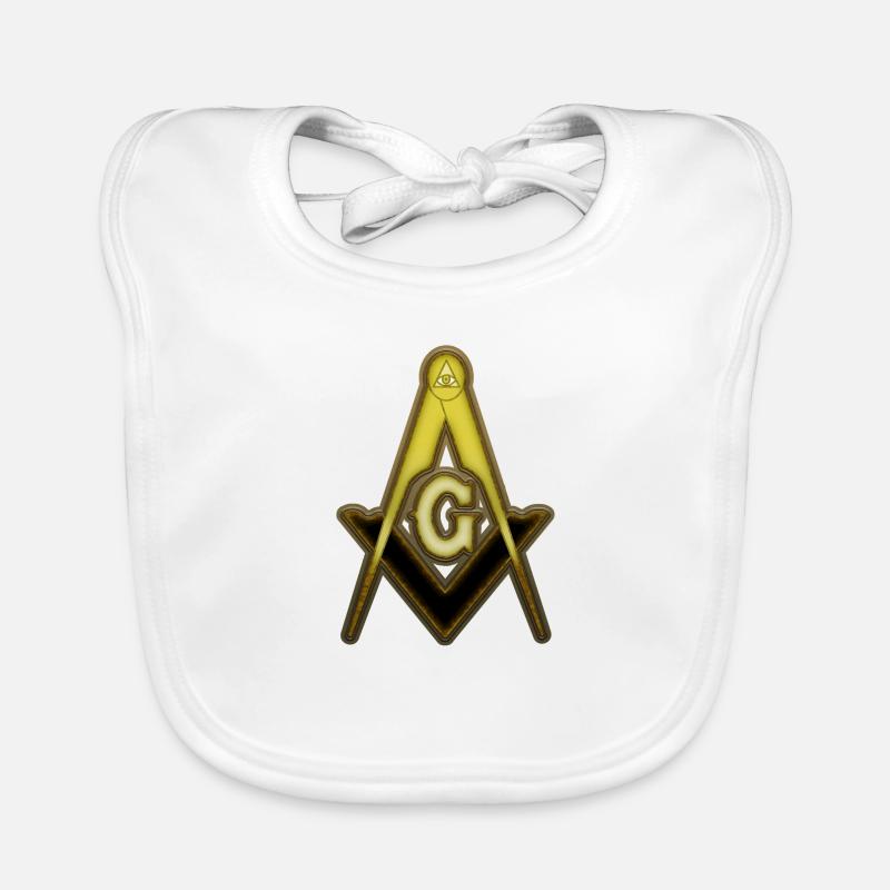 Freemason Compass Gold Rust Organic Baby Bibs