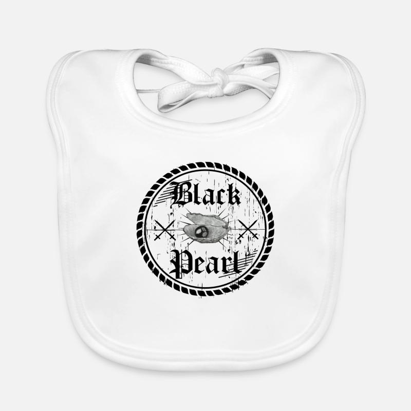 Pearl,Perle,Black,Schwarz,Geschenk,Geschenkidee, Baby Bio-Lätzchen