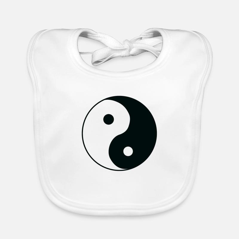 ying yang noir et blanc de haut en bas Bavoir bio Bébé