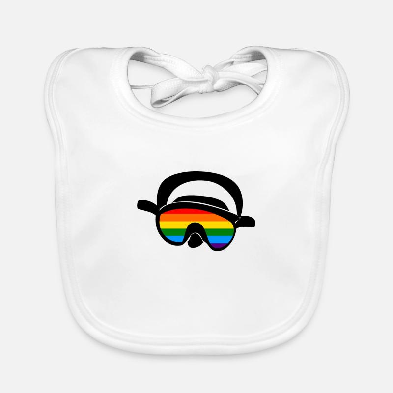 Masque de plongée plongeur arc en ciel Bavoir bio Bébé
