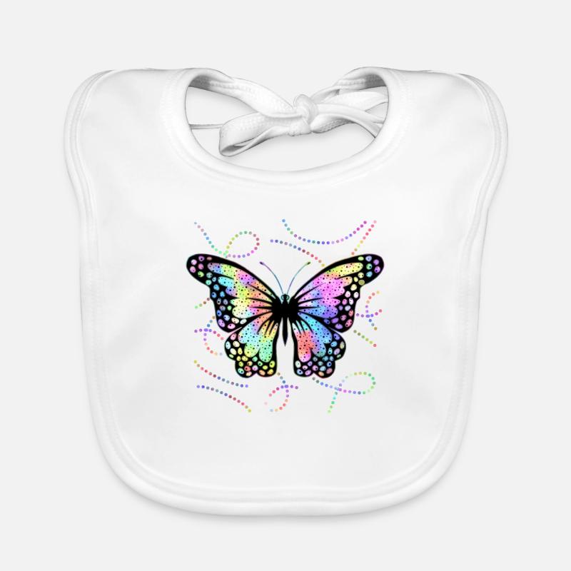 papillon - Bavoir bio Bébé - blanc