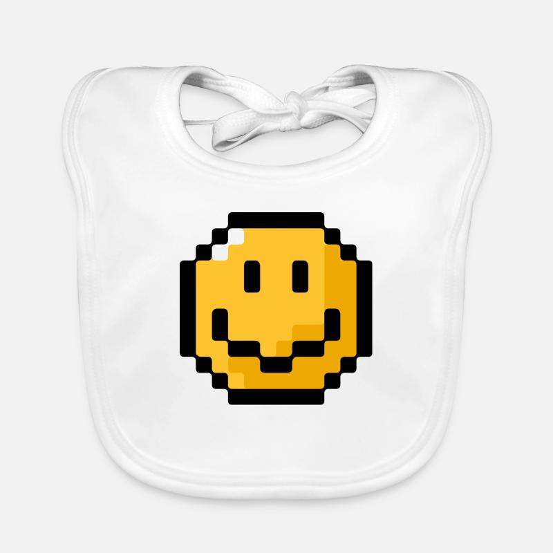 Smiley pixel Baby Bio-Lätzchen