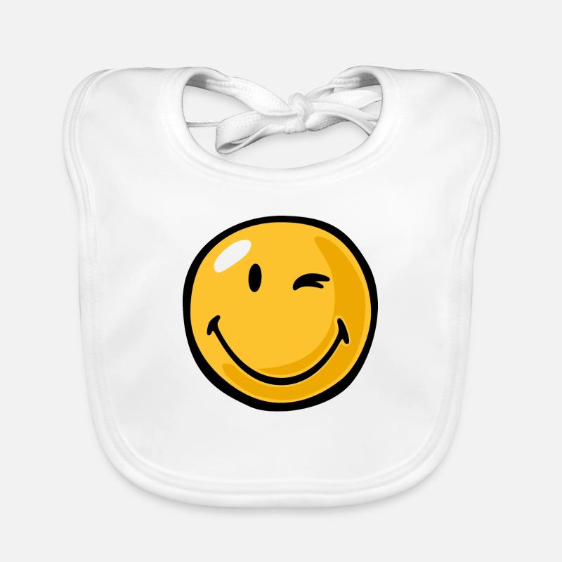 Smiley friendly - Baby Bio-Lätzchen - Weiß