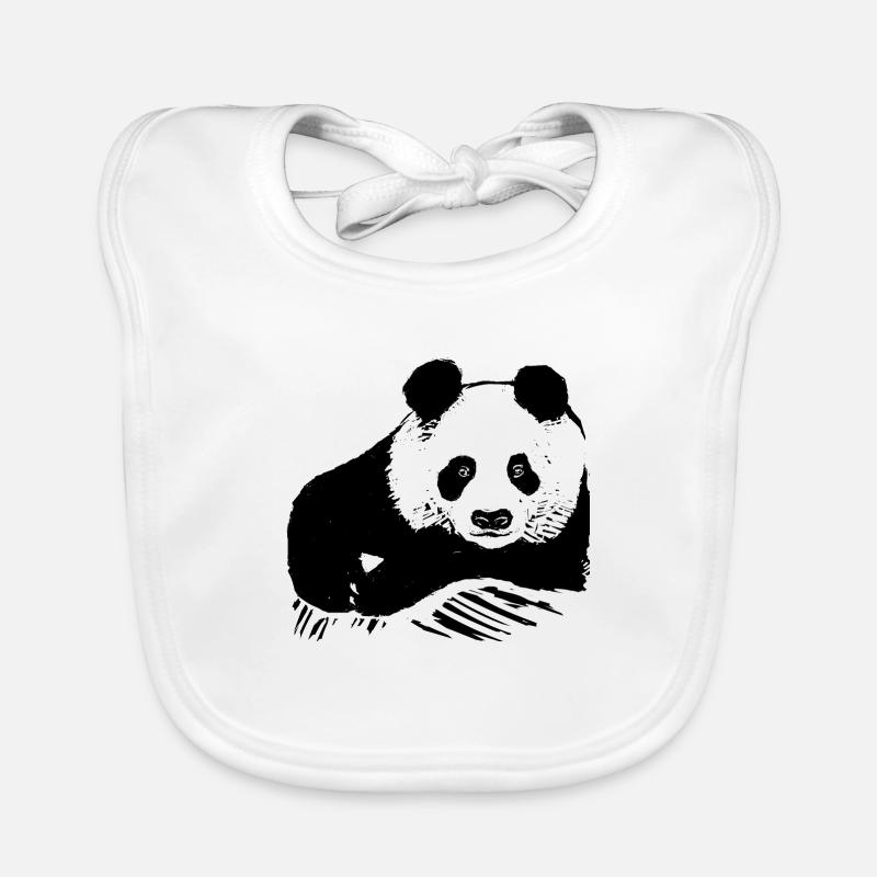 Panda - Baby Bio-Lätzchen - Weiß