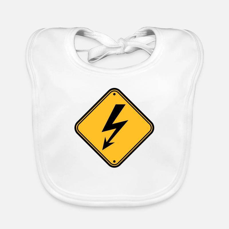 shield note electric lightning current energy star Organic Baby Bibs