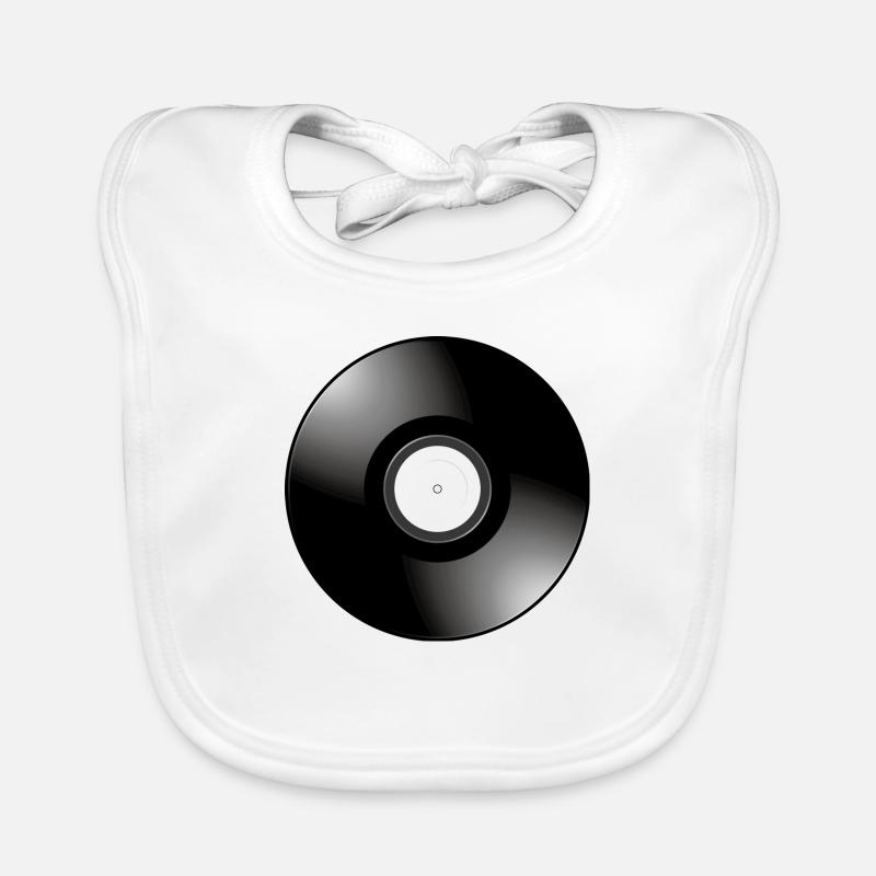 Smiley Vinyl Record - Baby Bio-Lätzchen - Weiß