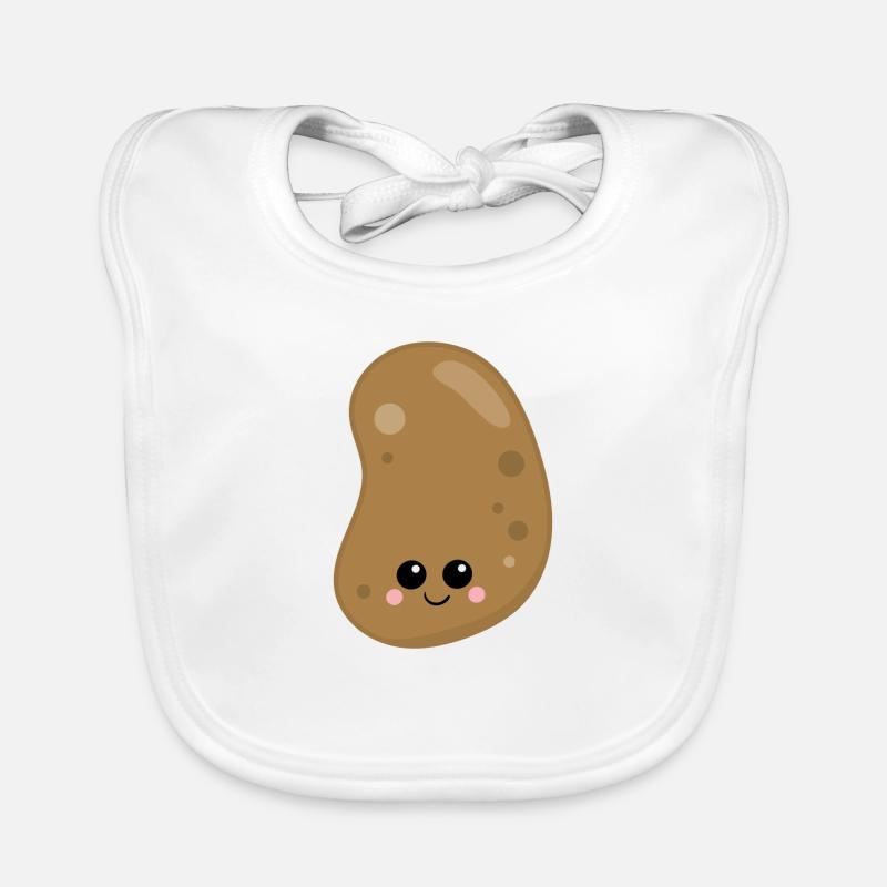 pomme de terre - Bavoir bio Bébé - blanc