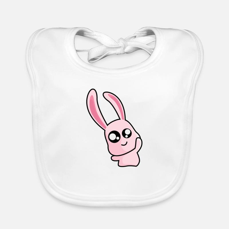 Funny pink bunny Organic Baby Bibs