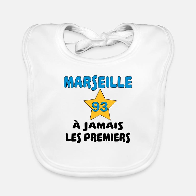 Marseille à jamais les premiers - Bavoir bio Bébé - blanc