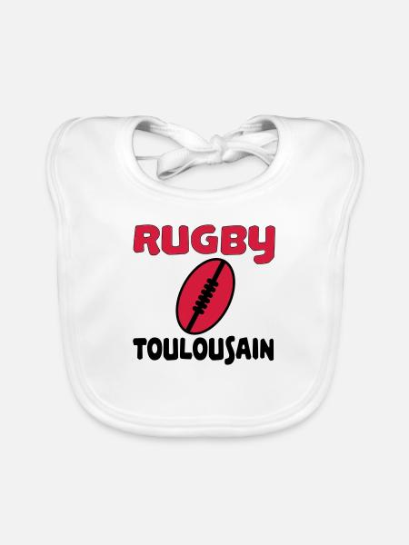 Rugby toulousain - Bavoir bio Bébé - blanc