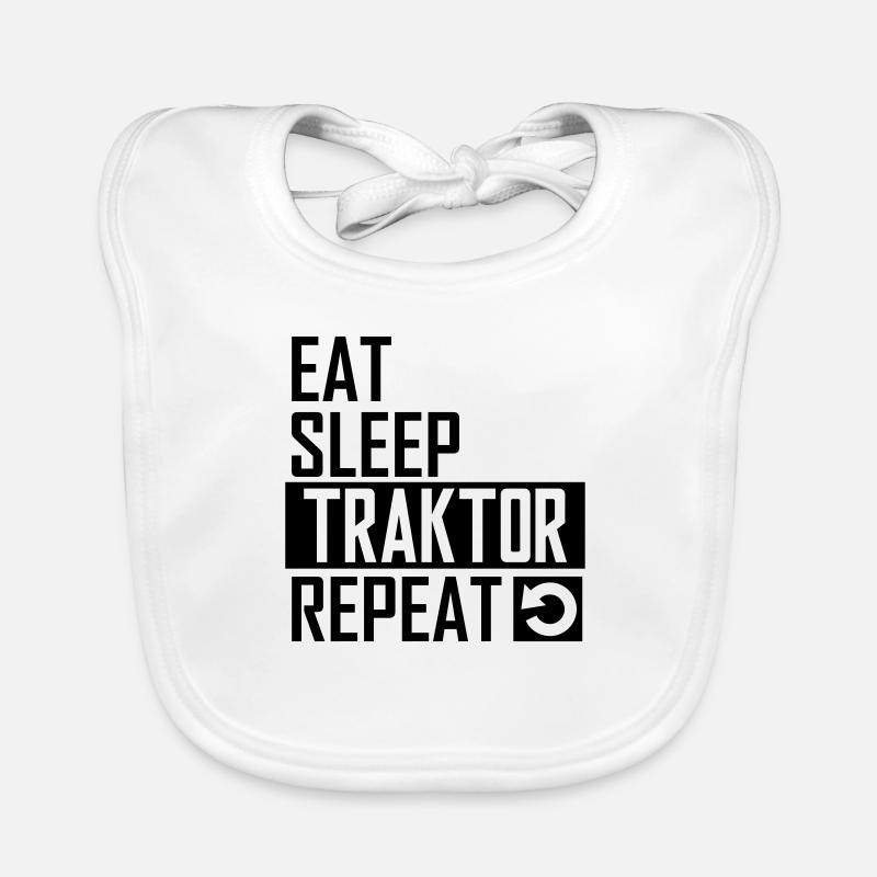 eat sleep traktor repeat Baby Bio-Lätzchen