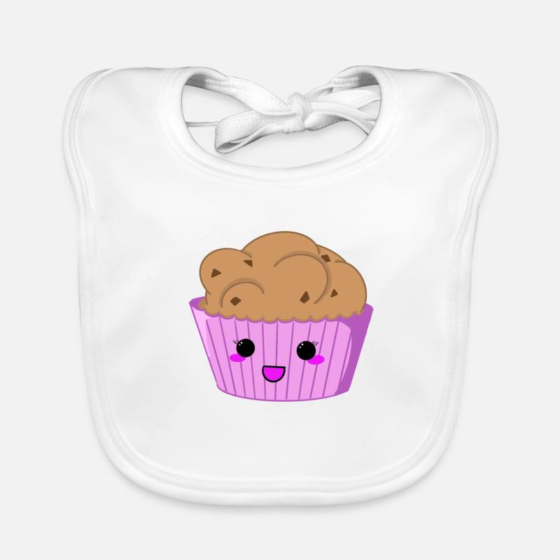 Cupcake gesicht - Baby Bio-Lätzchen - Weiß