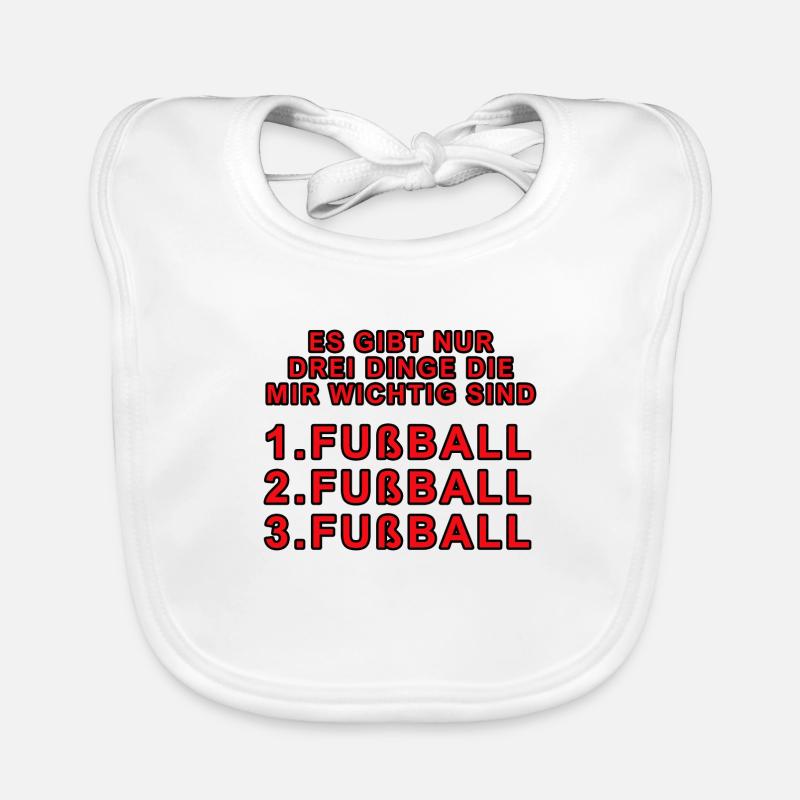 Fußball Sprüche - Baby Bio-Lätzchen - Weiß