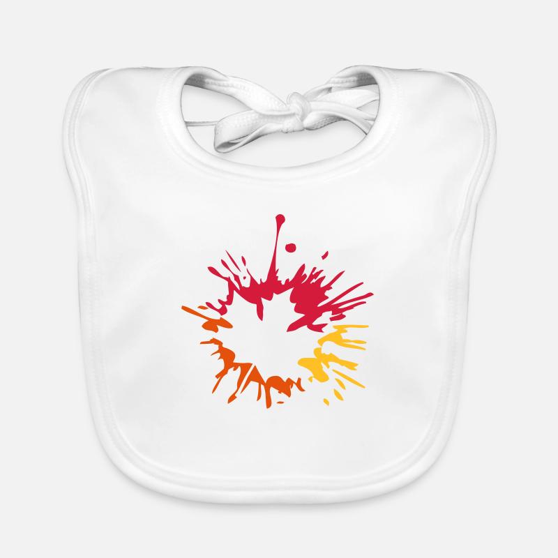 colorful blob drop paint splatter maple leaf he Organic Baby Bibs