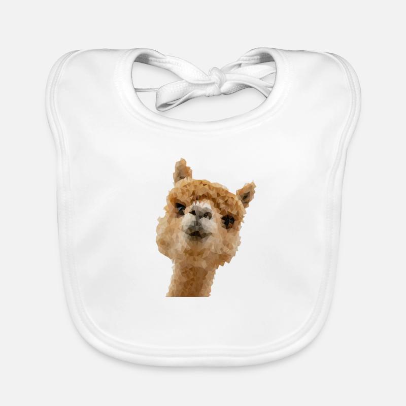 Alpaca in polygon design Organic Baby Bibs
