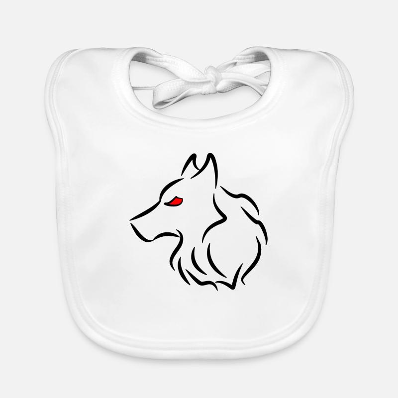 Der Wolf - Baby Bio-Lätzchen - Weiß