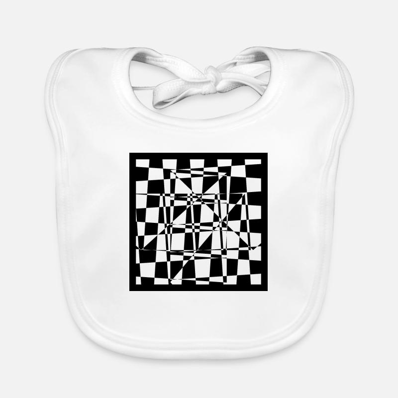 Chessboard modified, on white Organic Baby Bibs
