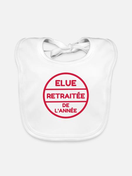 Retirement Retired Ruhestand Retraite Retraitée - Organic Baby Bibs - white - Front