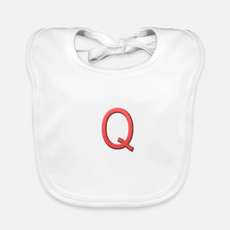 Q - Buchstabe - Baby Bio-Lätzchen - Weiß