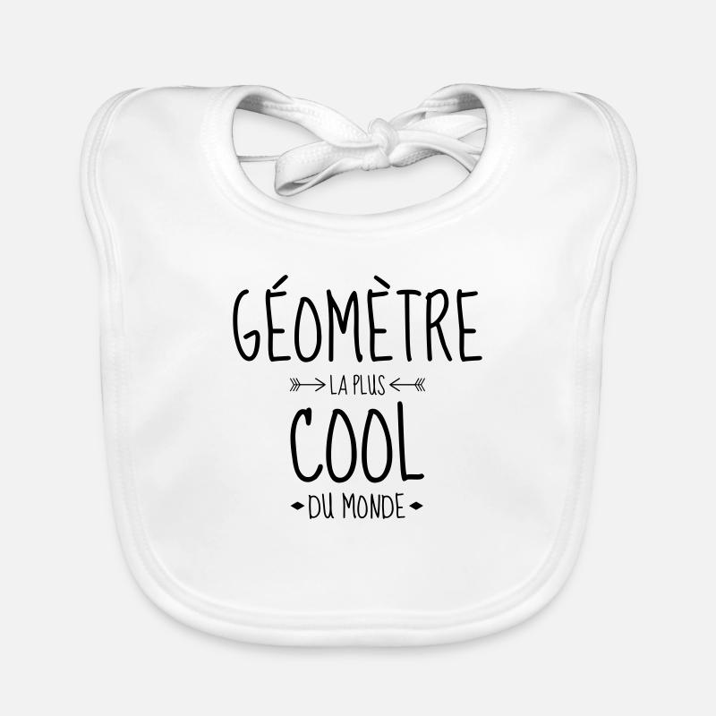géomètre / topographe / topographie / geometre - Bavoir bio Bébé - blanc