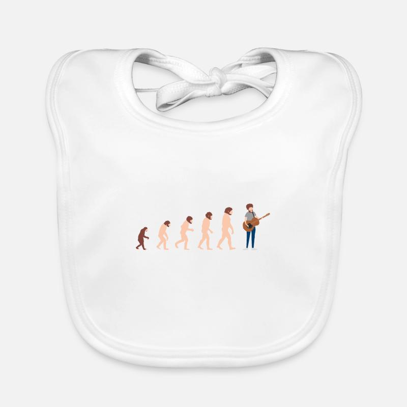 Evolution guitarist Funny gift idea Organic Baby Bibs