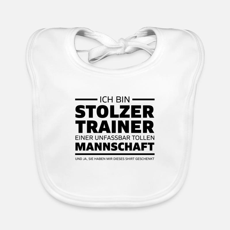 Ich bin stolzer Trainer Coach Geschenk Baby Bio-Lätzchen