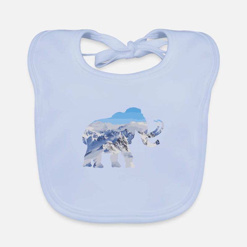 Double Exposure Animals Mammoth Funny Gift Organic Baby Bibs