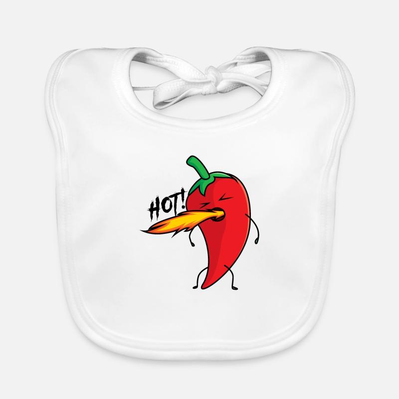 Chilli hot - Bavoir bio Bébé - blanc