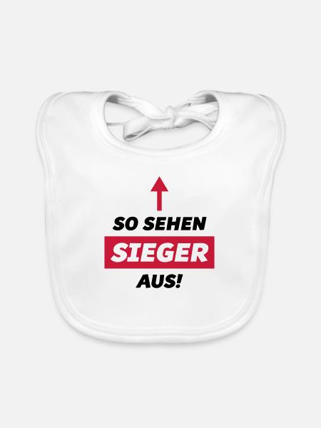 so sehen sieger aus design - Baby Bio-Lätzchen - Weiß - Vorne