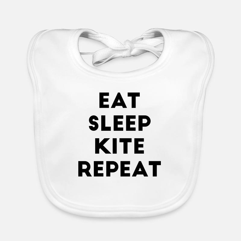 Eat sleep Kite Repeat Spruch Wind Surfen Surfer Baby Bio-Lätzchen