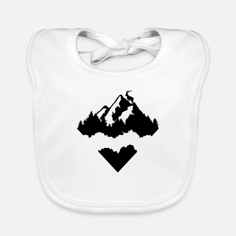 Berge, Wald und Steinbock Baby Bio-Lätzchen