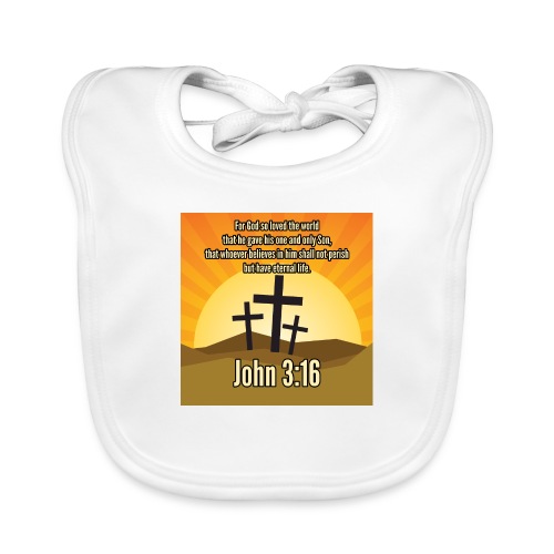 Jana 3:16 Biblia na temat chrześcijańskich ubrań - Kup online - Ekologiczny śliniaczek