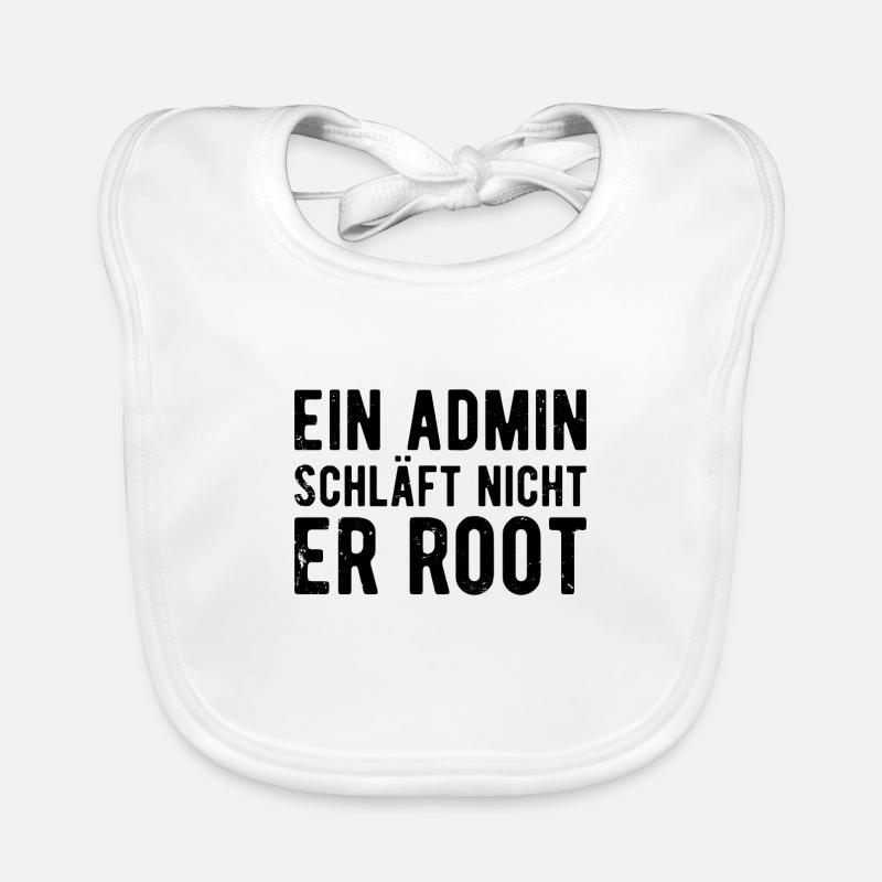 Ein Admin schläft nicht er Root Sysadmin Geschenk Baby Bio-Lätzchen