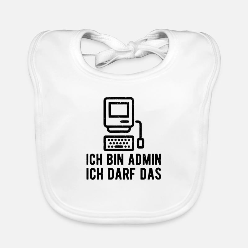 Ich bin Admin ich darf das Sysadmin Geschenk Baby Bio-Lätzchen