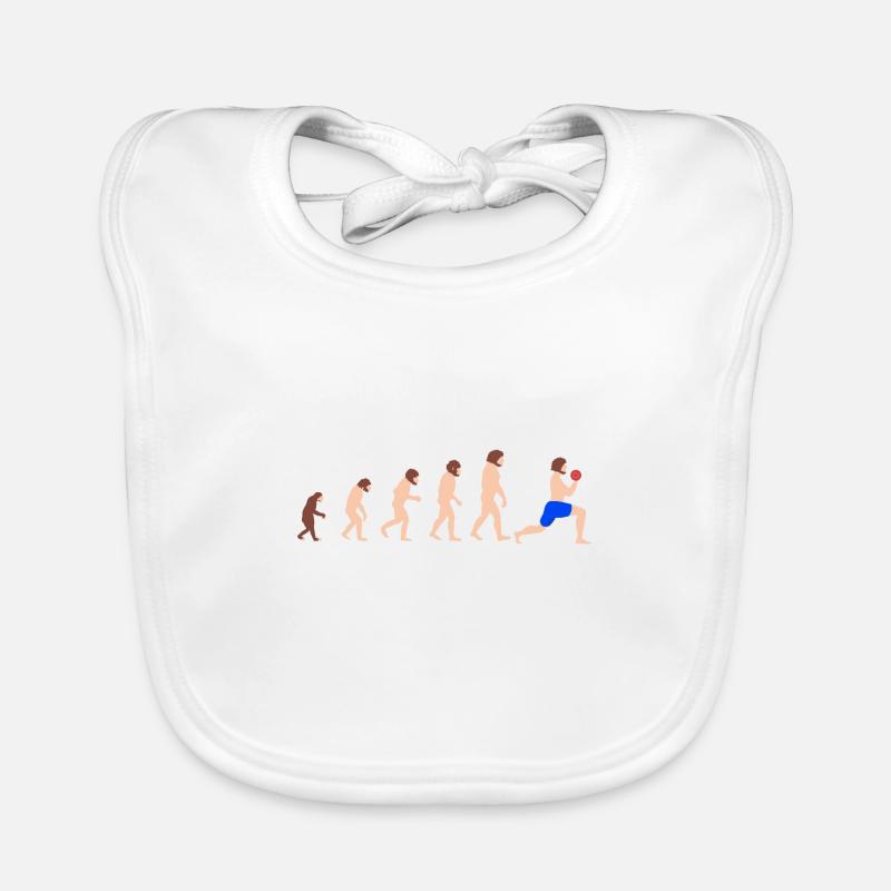 Evolution Gewichtheben Bodybuilder Funny Gym - Baby Bio-Lätzchen - Weiß